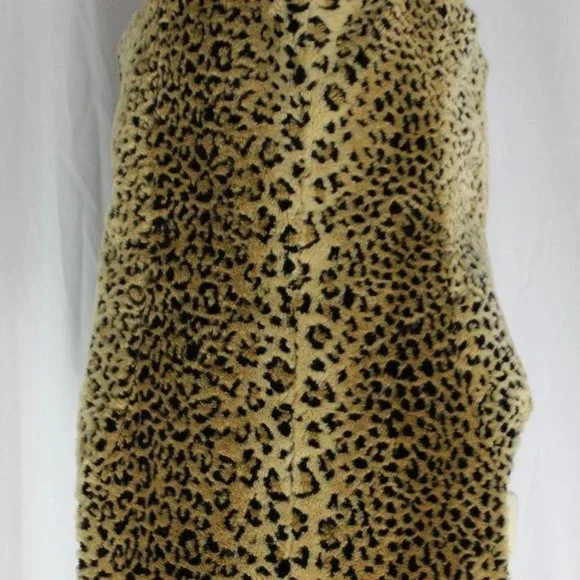 Kristen Blake Woman's Vest Medium Faux Fur Animal Print Full Zip Pocket - Picture 3 of 5